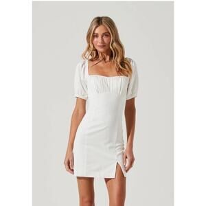 ASTR The‎ Label Women's Wendy Puff Sleeve Mini Dress White Size S